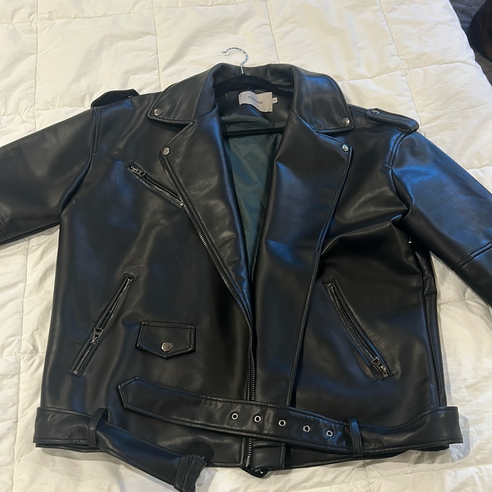 Black leather jacket - men